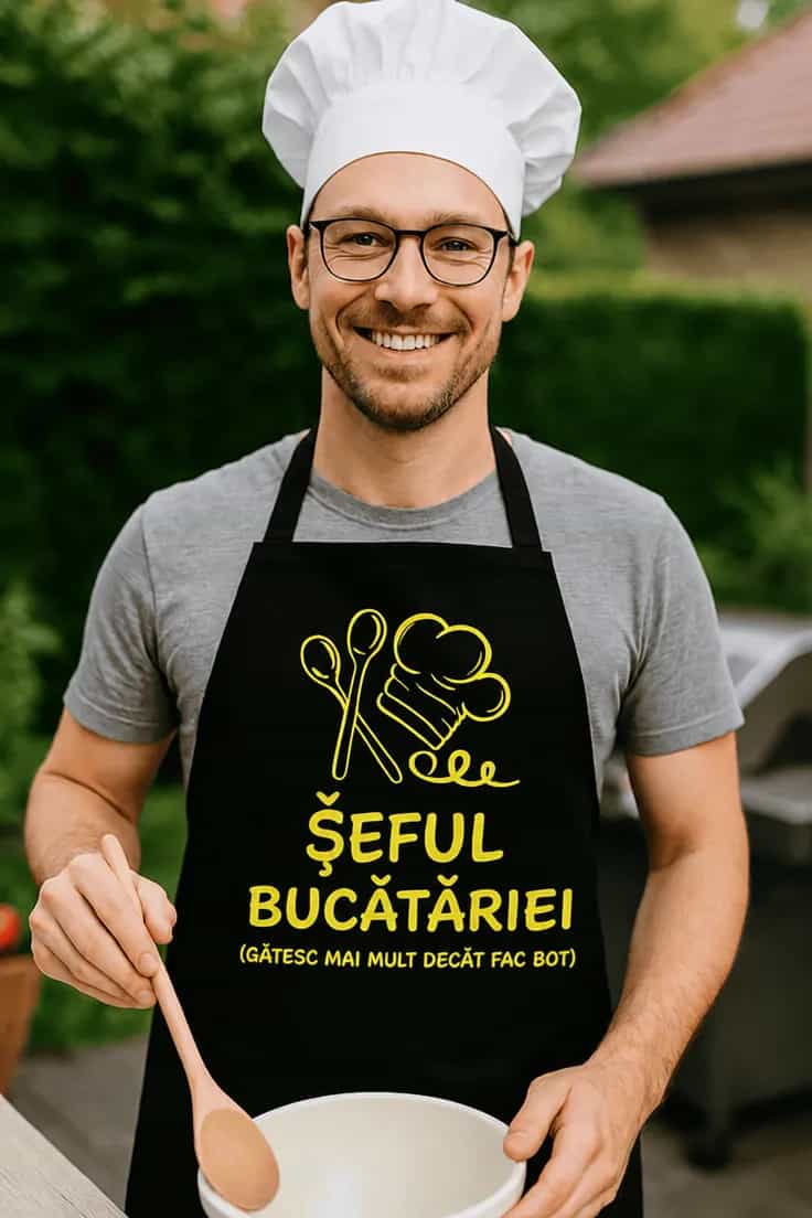 Șorț amuzant Șef bucătărie – ȘEFUL BUCĂTĂRIEI