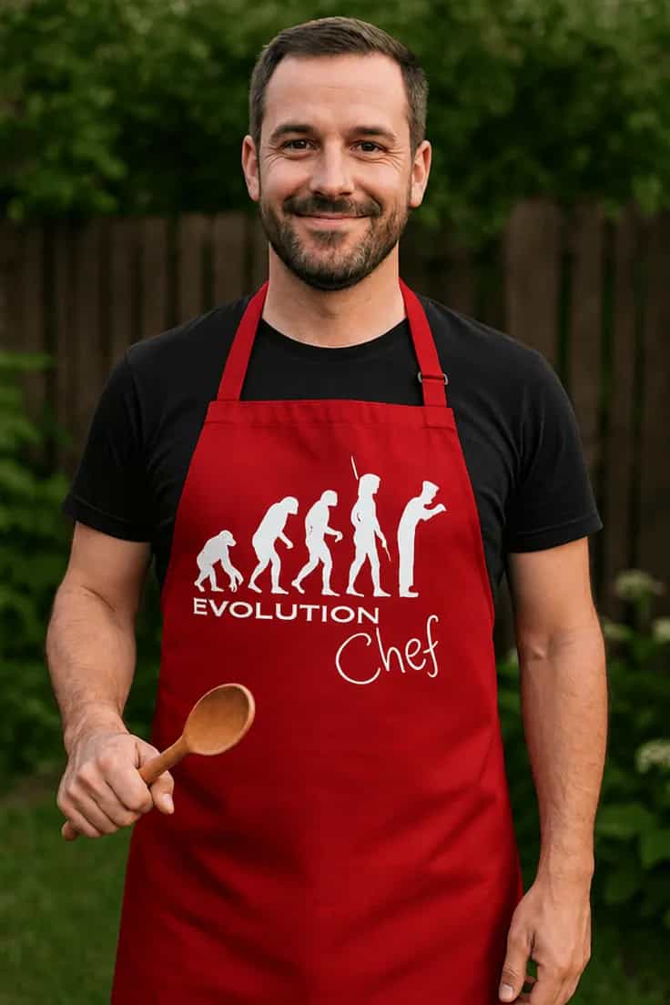 Șorț amuzant Evoluția bucătarului EVOLUTION Chef