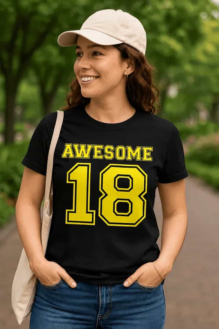 Tricou amuzant 18 ani AWESOME 18