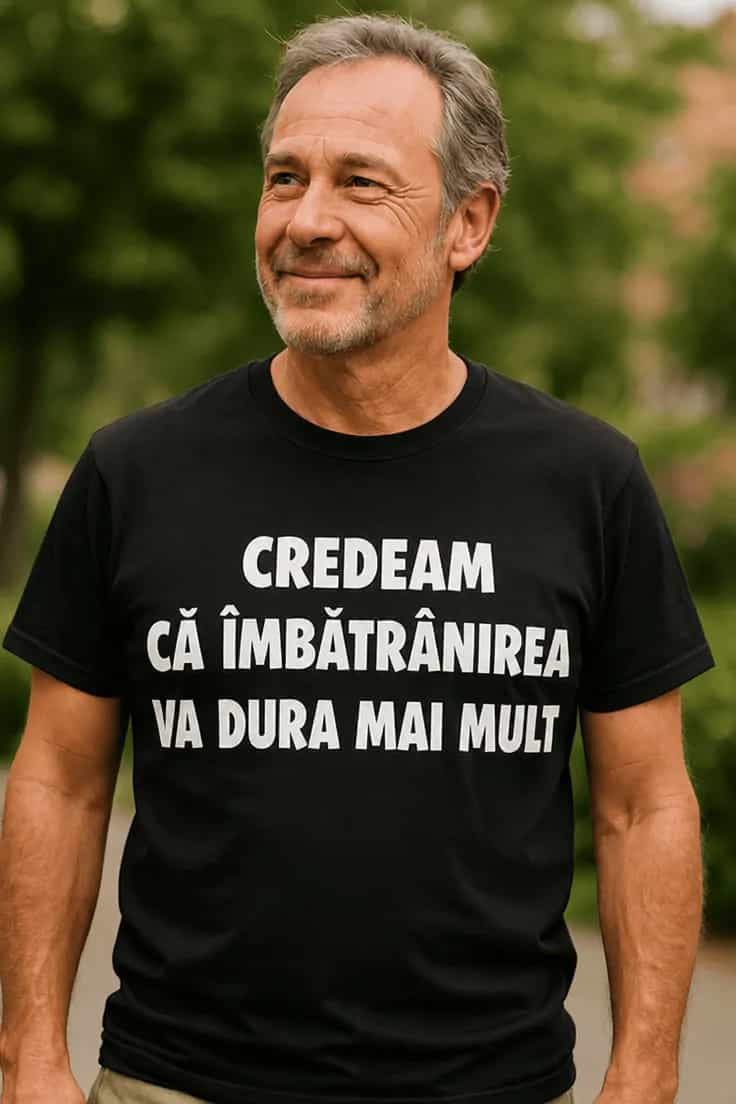 Tricou amuzant Despre îmbătrânire – CREDEAM