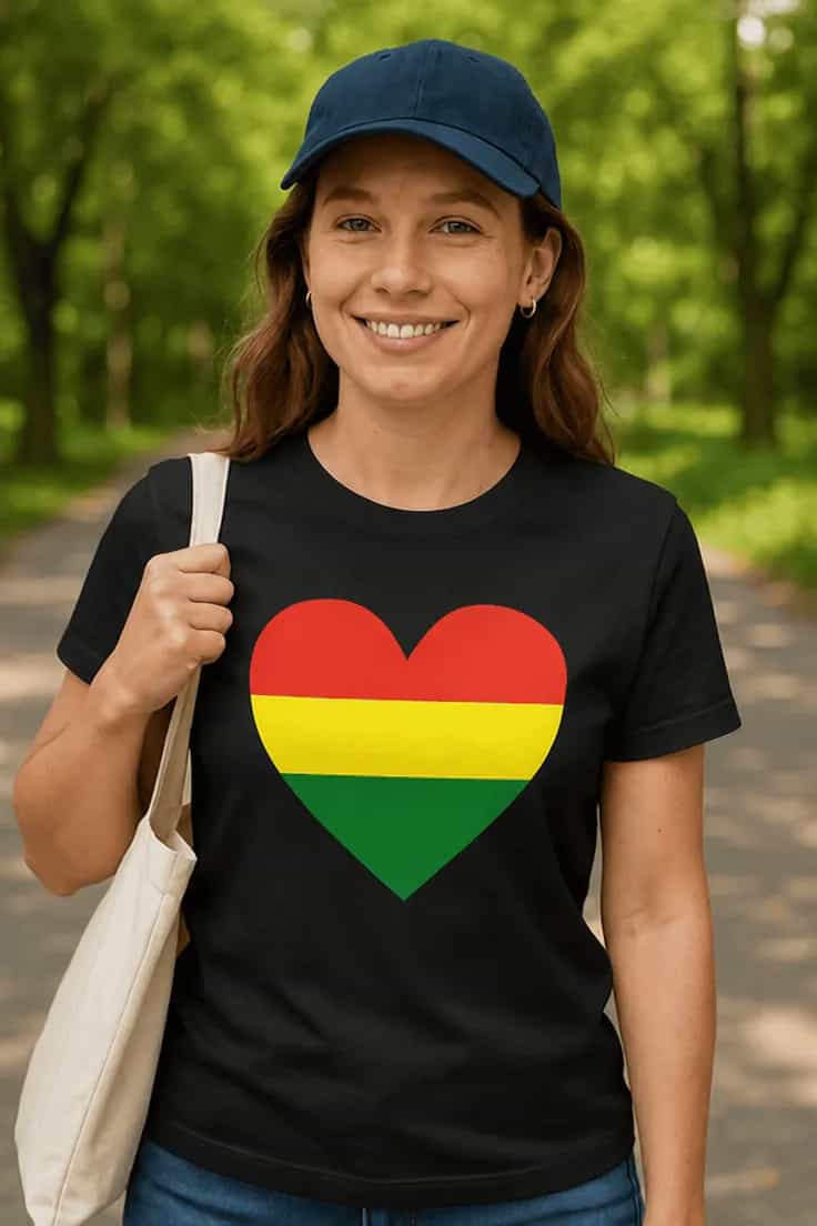 Tricou amuzant inimă rasta