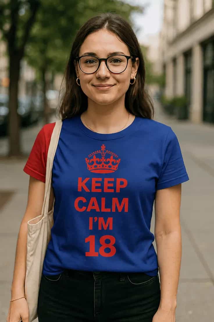 Tricou amuzant Keep calm 18 ani - KEEP CALM I'M 18