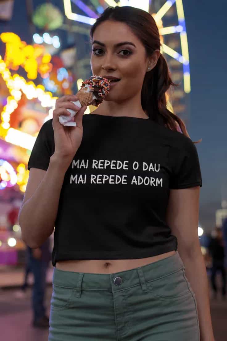 Tricou amuzant Mai repede adorm - MAI REPEDE O DAU