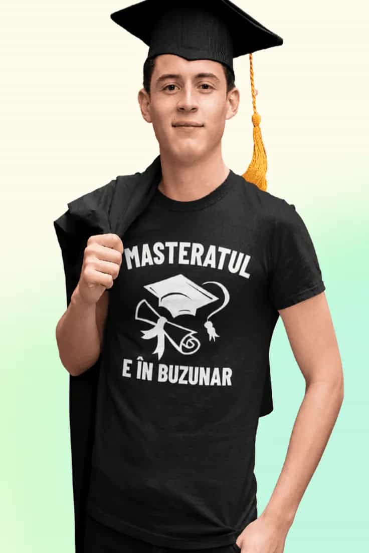 Tricou amuzant Masterat în buzunar | MASTERATUL