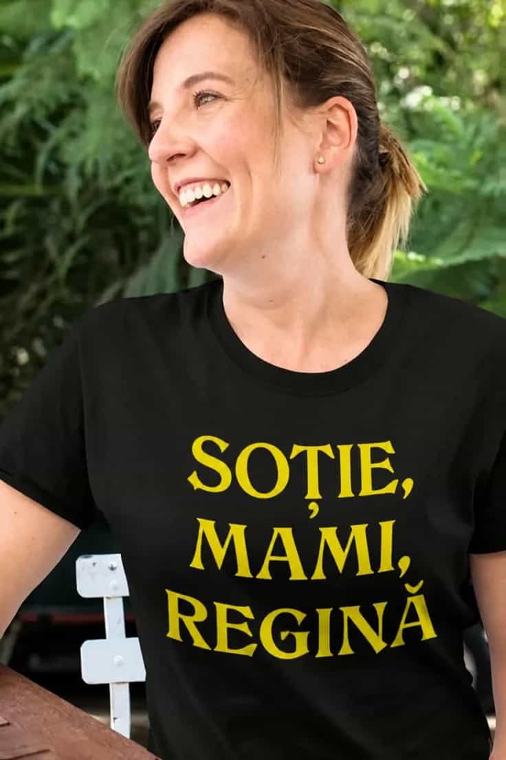 Tricou amuzant Soție mami regină – SOȚIE, MAMI,