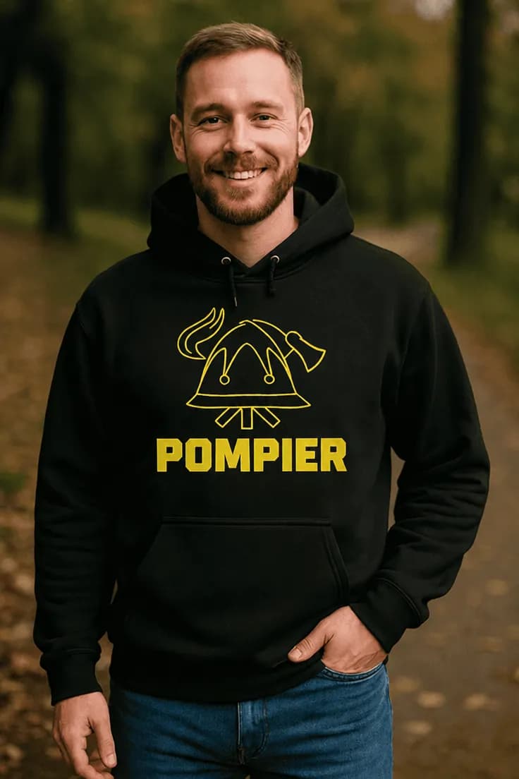 Bluză amuzantă Pompier cu cască – POMPIER