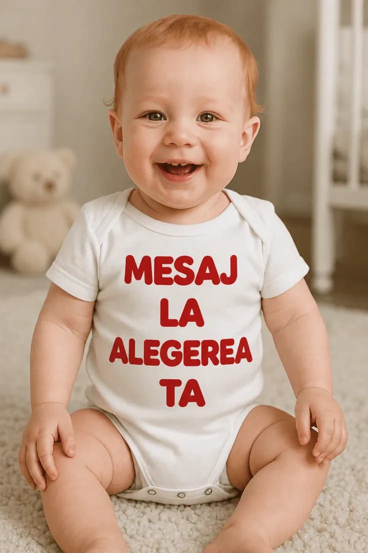 Body bebeluș cu mesaj la alegere – MESAJ LA ALEGEREA TA