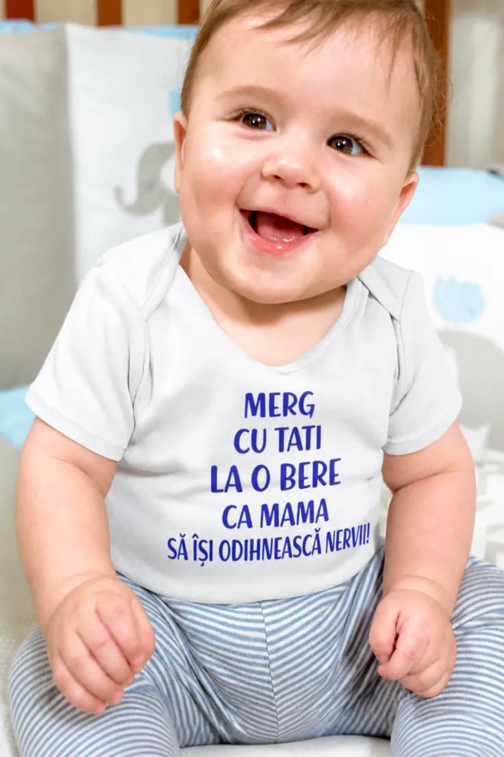 Body bebeluș La bere cu tati – MERG CU TATI LA O BERE