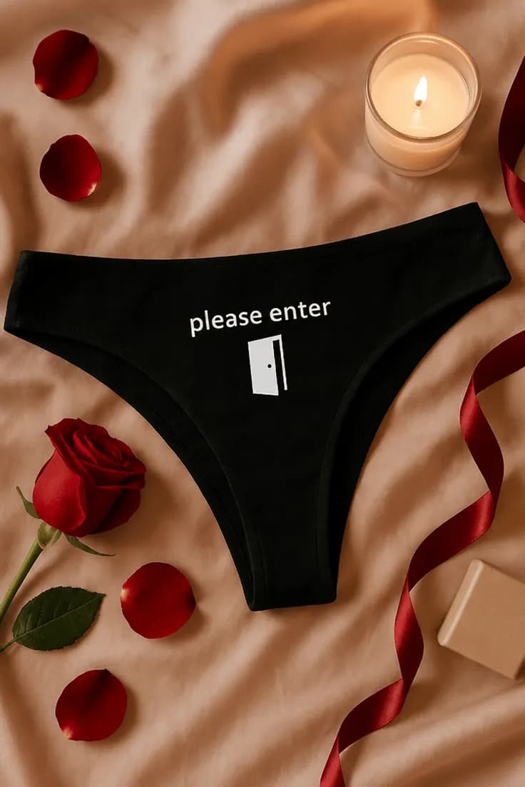 Lenjerie damă cu mesaj please enter