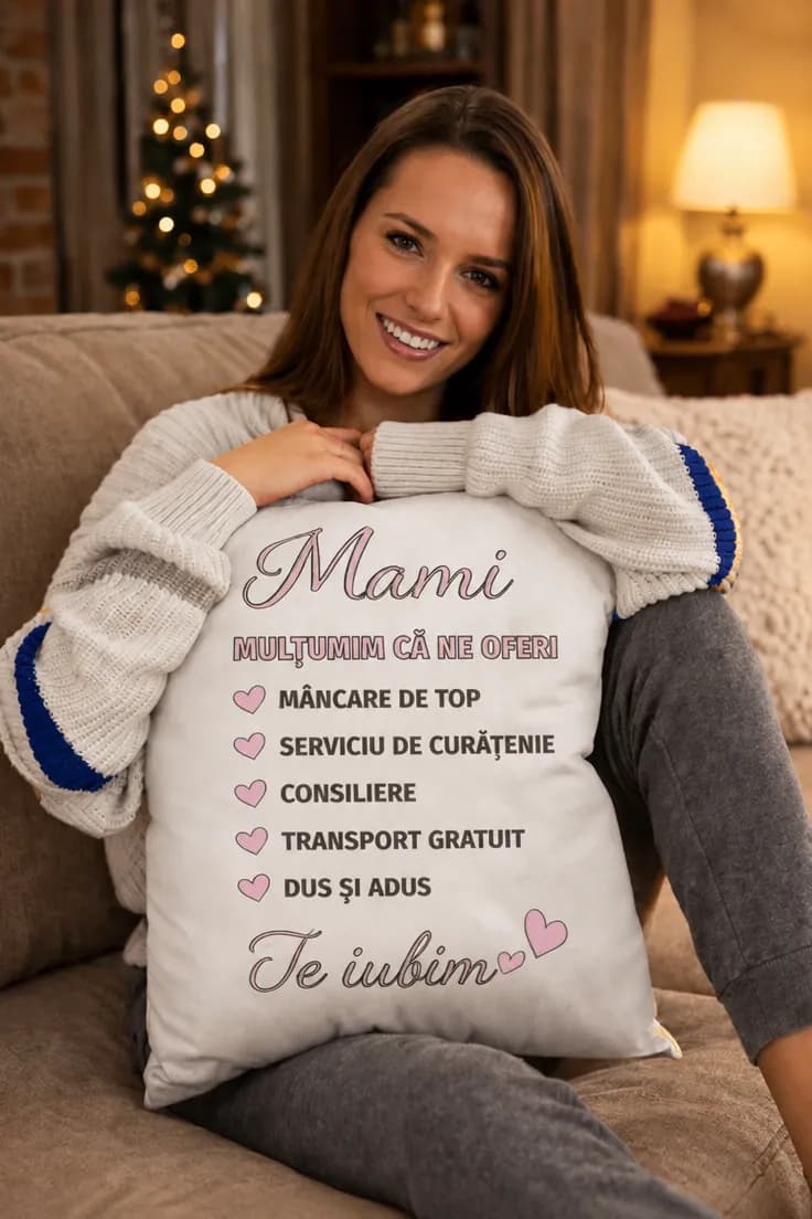 Pernă decorativă Mami mulțumim - Mami MULȚUMIM