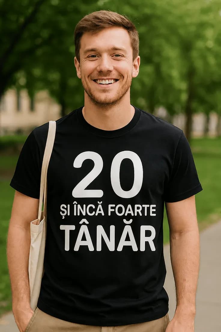 Tricou amuzant 20 și încă tânăr - 20 ȘI ÎNCĂ FOARTE