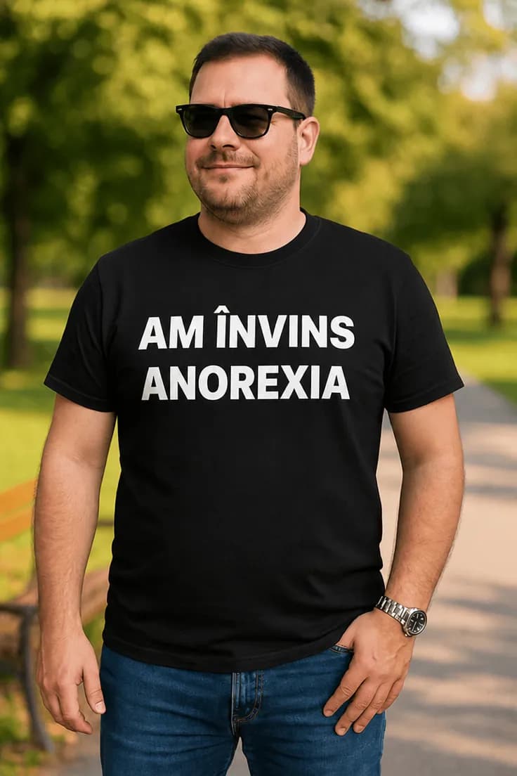Tricou amuzant Am învins anorexia | AM ÎNVINS ANOREXIA