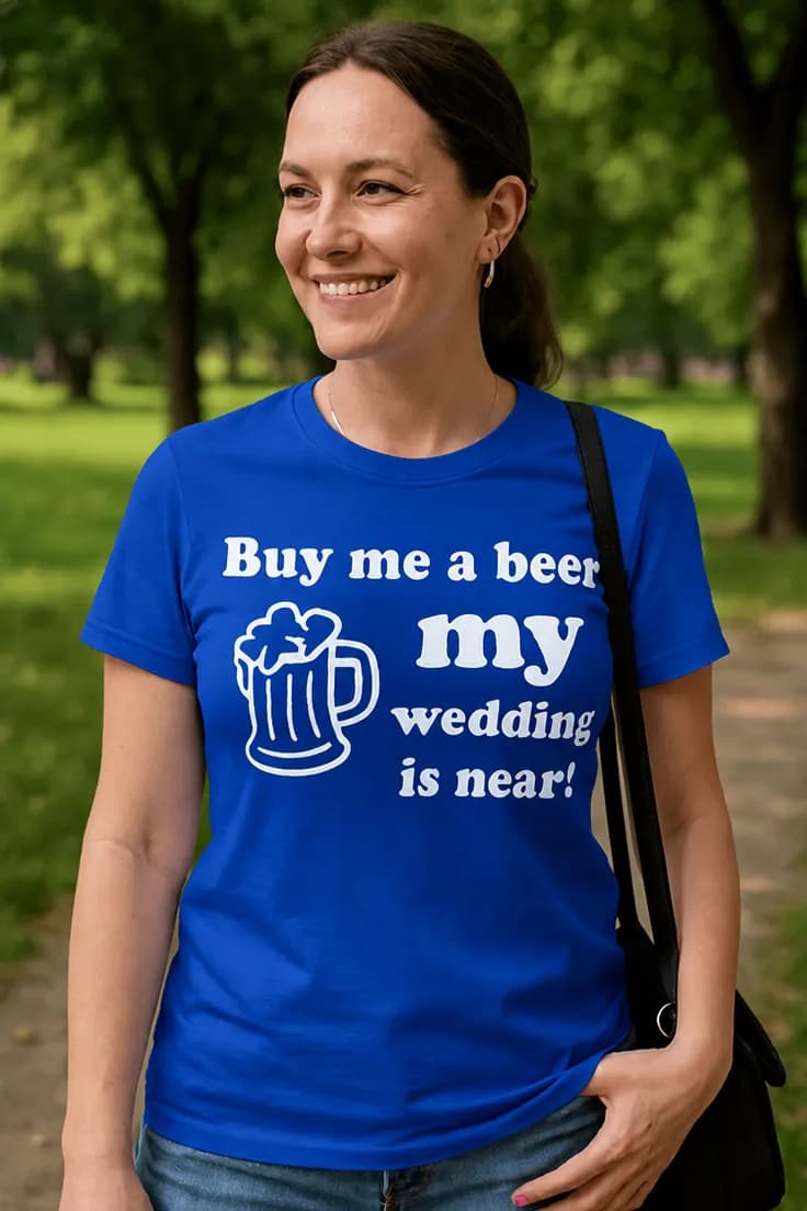 Tricou amuzant Bere pentru nuntă - Buy me a beer