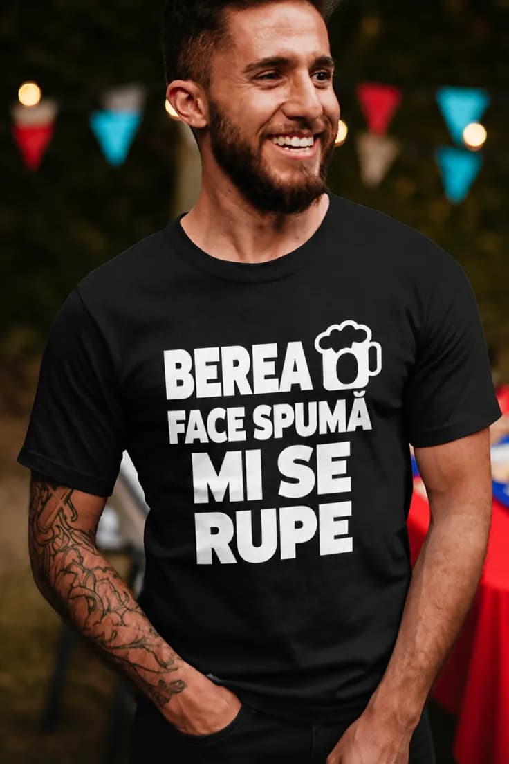Tricou amuzant Berea face spumă