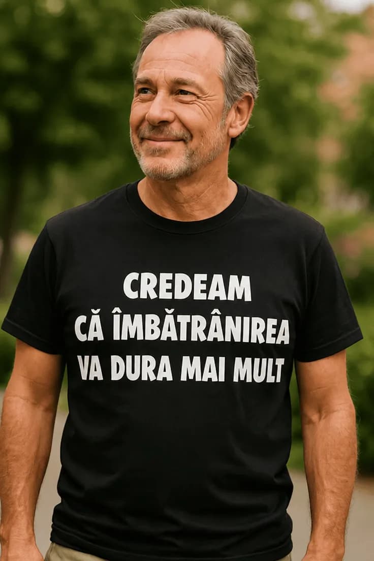 Tricou amuzant Despre îmbătrânire – CREDEAM