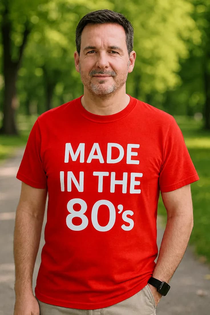 Tricou amuzant Născut în anii 80