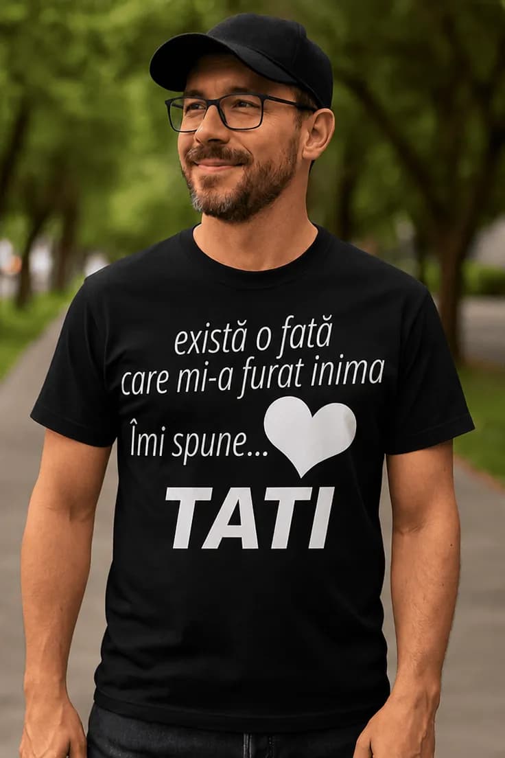 Tricou amuzant O fată îmi spune tati - TATI