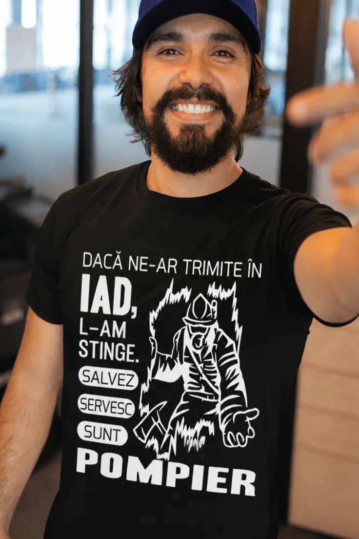 Tricou amuzant pompier în iad – DACĂ NE-AR TRIMITE