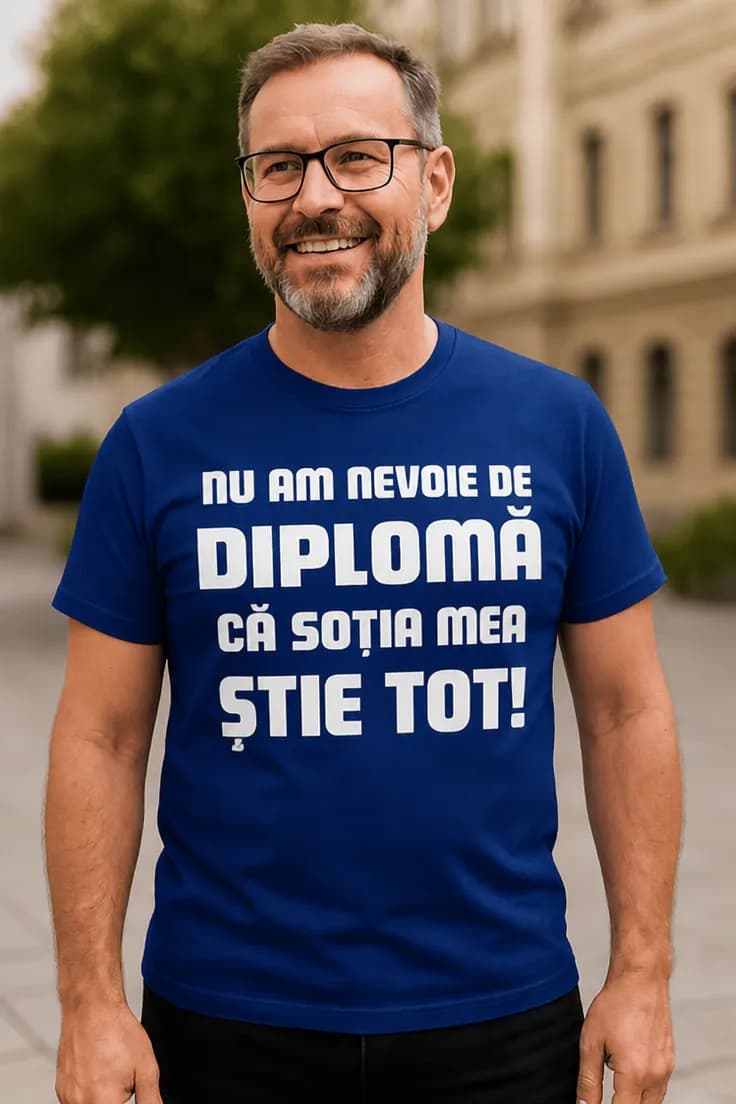 Tricou amuzant Soția știe tot – NU AM NEVOIE DE