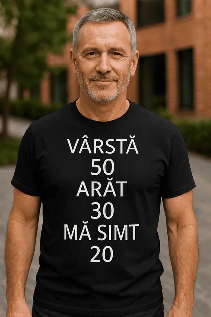 Tricou amuzant Vârstă 50 arăt 30
