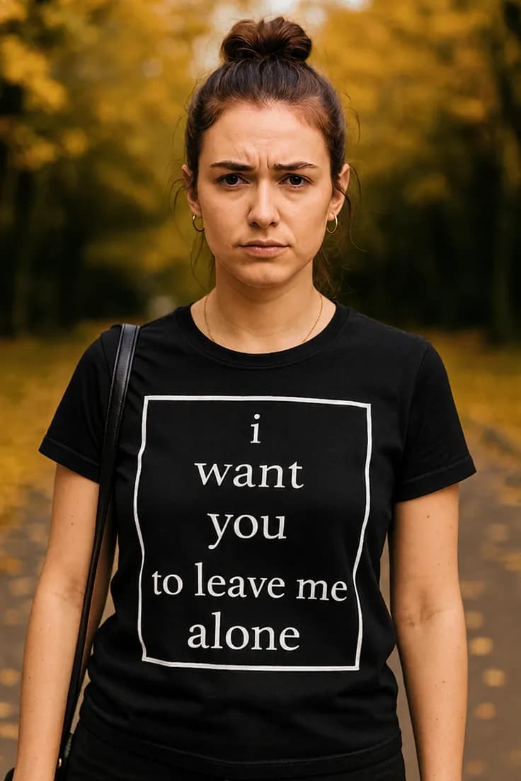 Tricou amuzant Vreau să fiu singur - i want you t