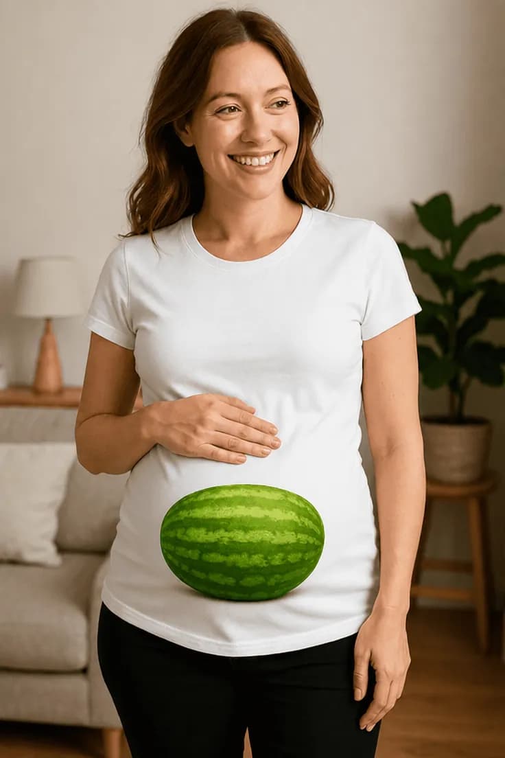 Tricou de gravidă Pepene verde