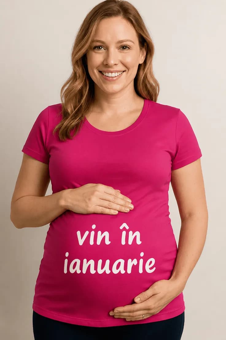 Tricou de gravidă Vin în ianuarie