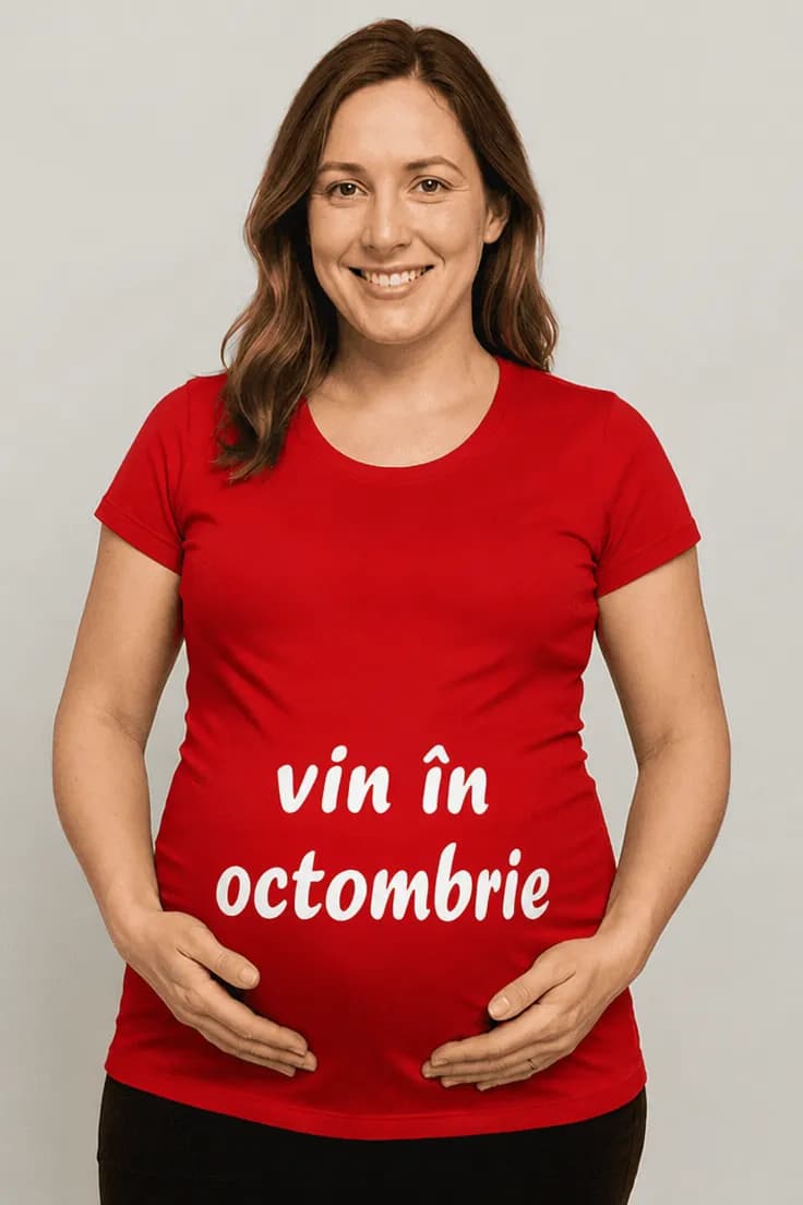 Tricou de gravidă Vin în octombrie