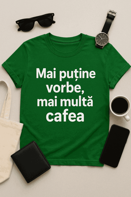 Tricou Mai puține vorbe, mai multă cafea