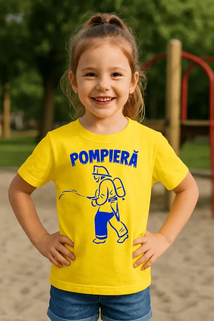 Tricou pentru copii Pompieră - POMPIERĂ