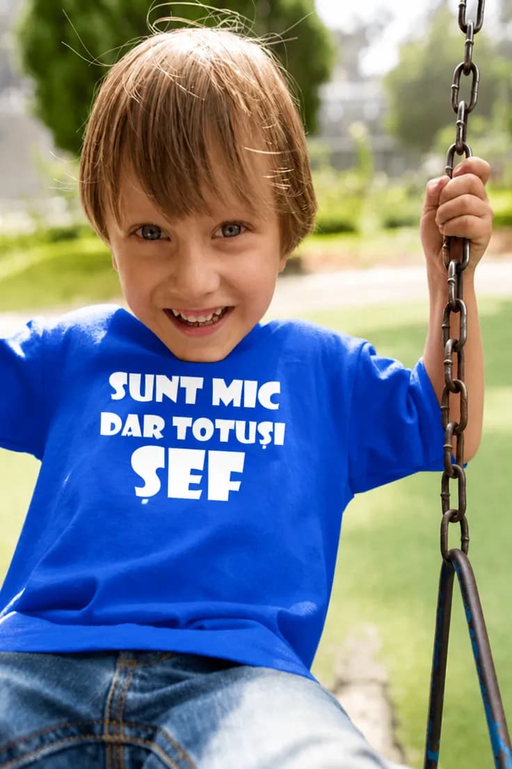 Tricou pentru copii Sunt mic dar șef