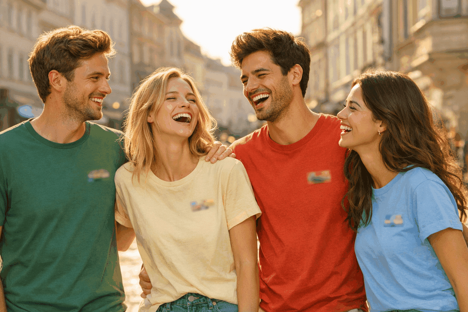Prieteni care râd în tricouri Top-tricouri-md.com