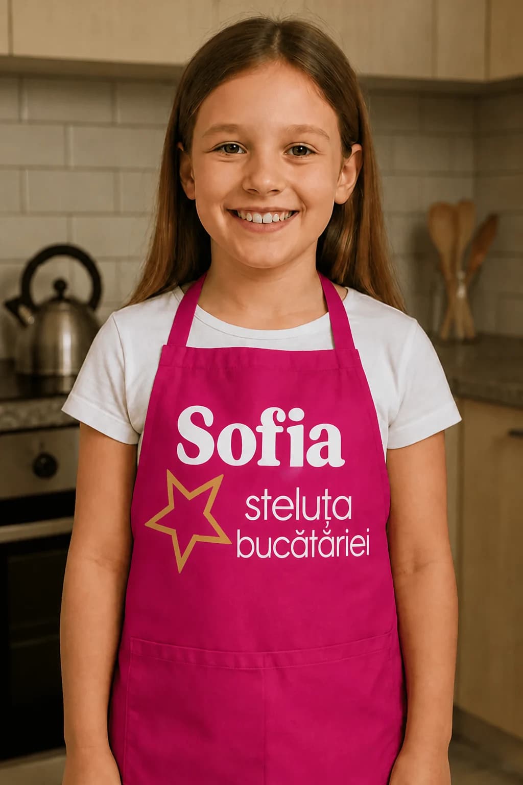 Șorț amuzant Steluța bucătăriei cu nume la alegere