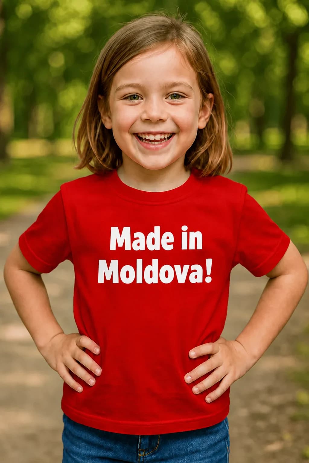 Tricou pentru copii Made in Moldova cu text la alegere