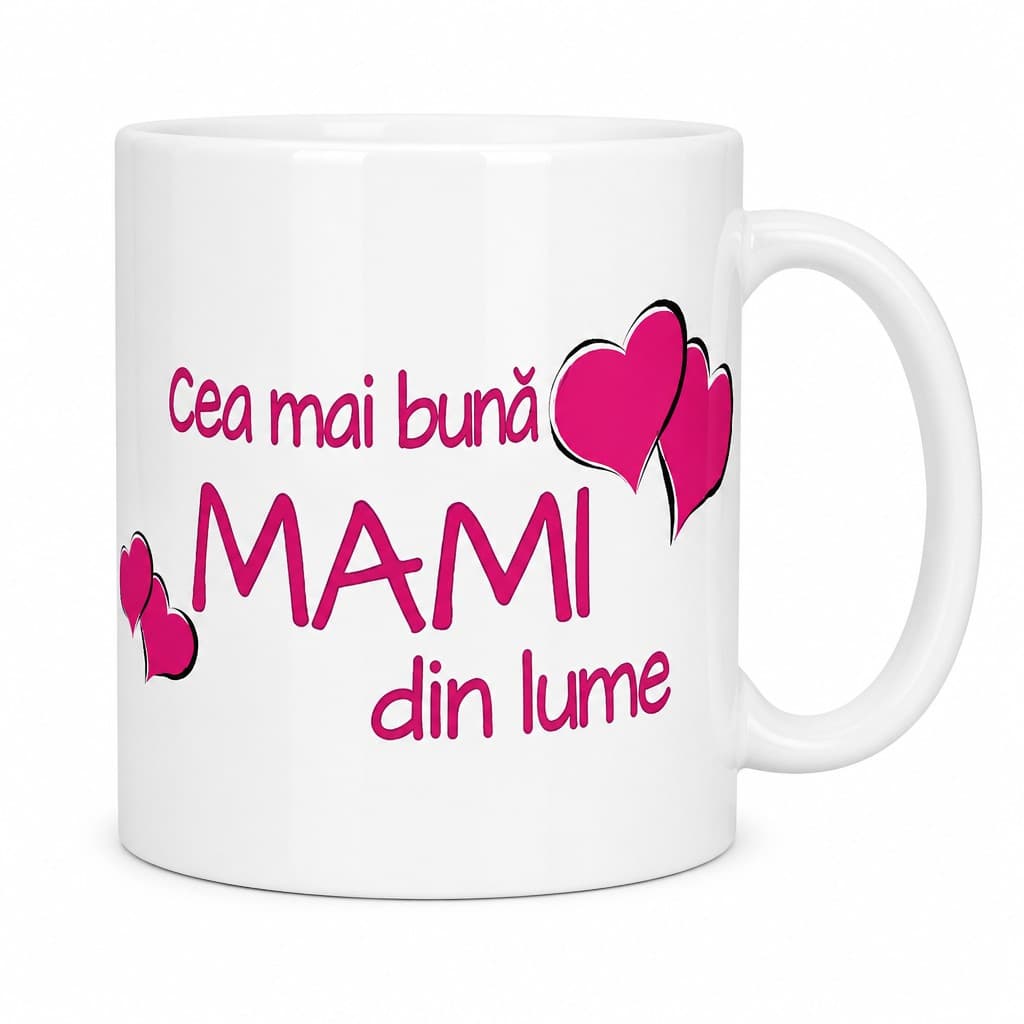Cană amuzantă Cea mai bună mami cu inscripție la alegere