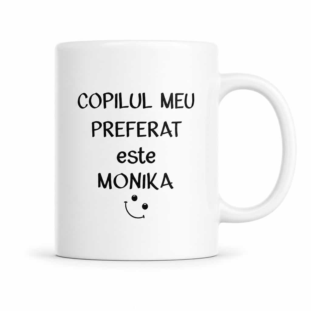 Cană amuzantă Copilul preferat cu nume personalizat