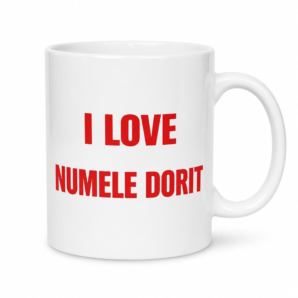Cană amuzantă I love cu nume personalizat