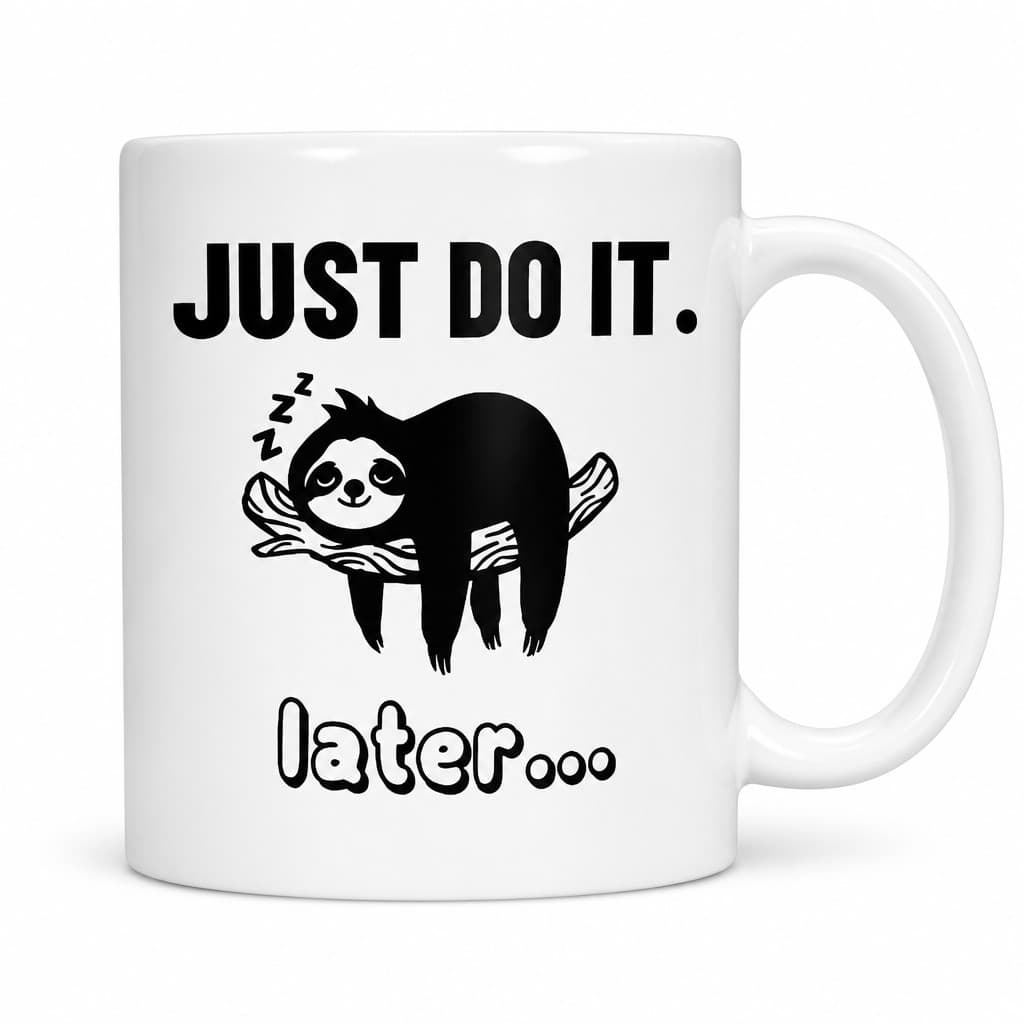 Cană amuzantă Just do it leneș | JUST DO IT. later....