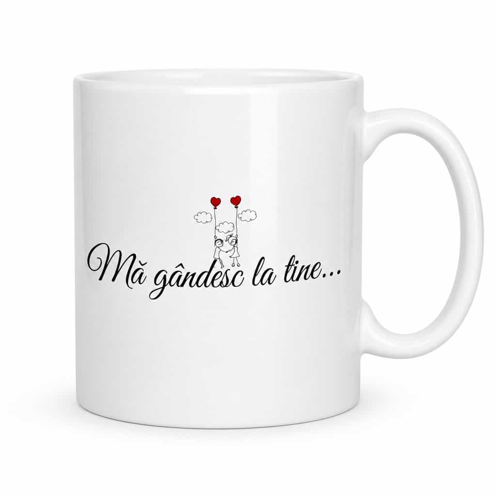 Cană amuzantă Mă gândesc la tine....