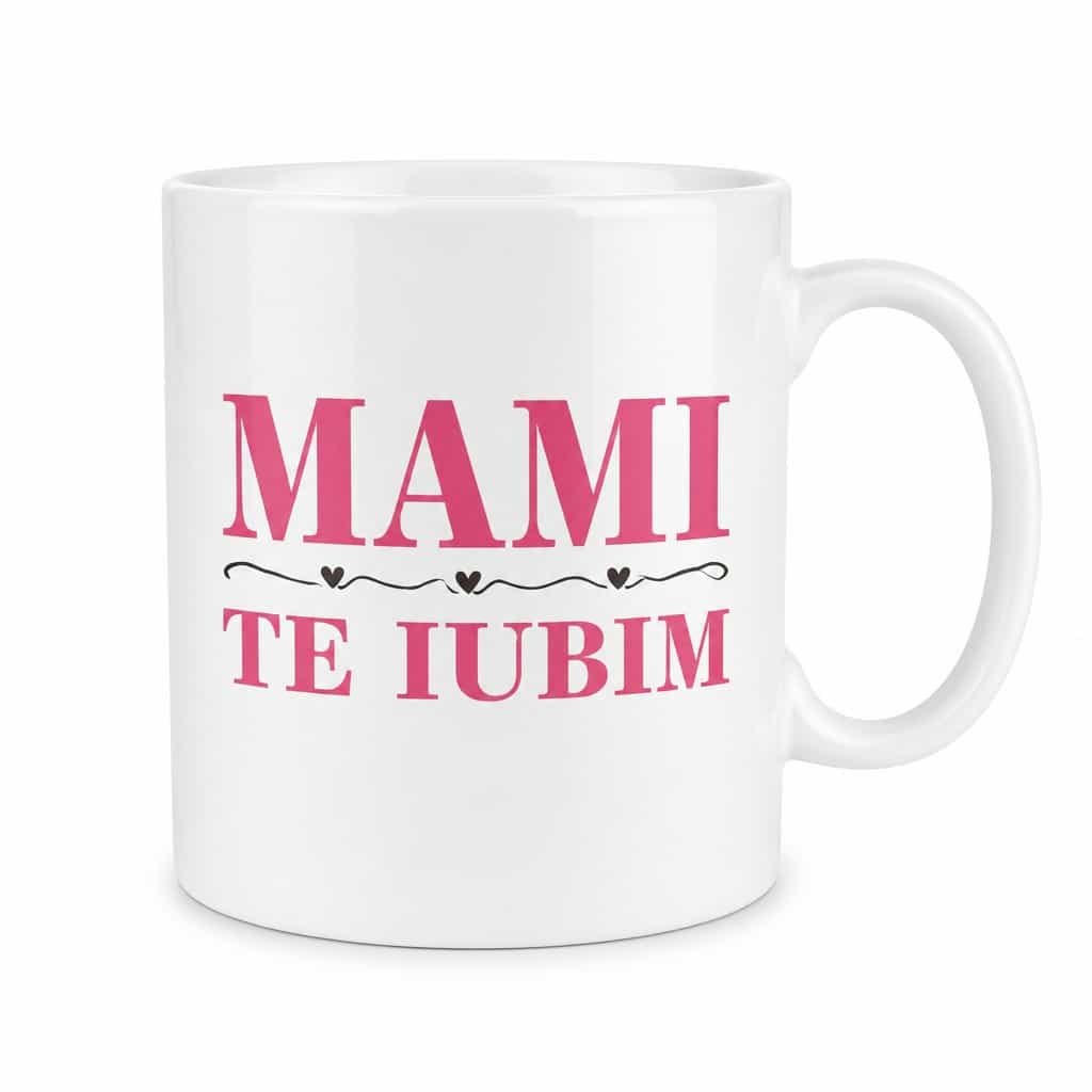Cană amuzantă Mami te iubim – MAMI TE IUBIM