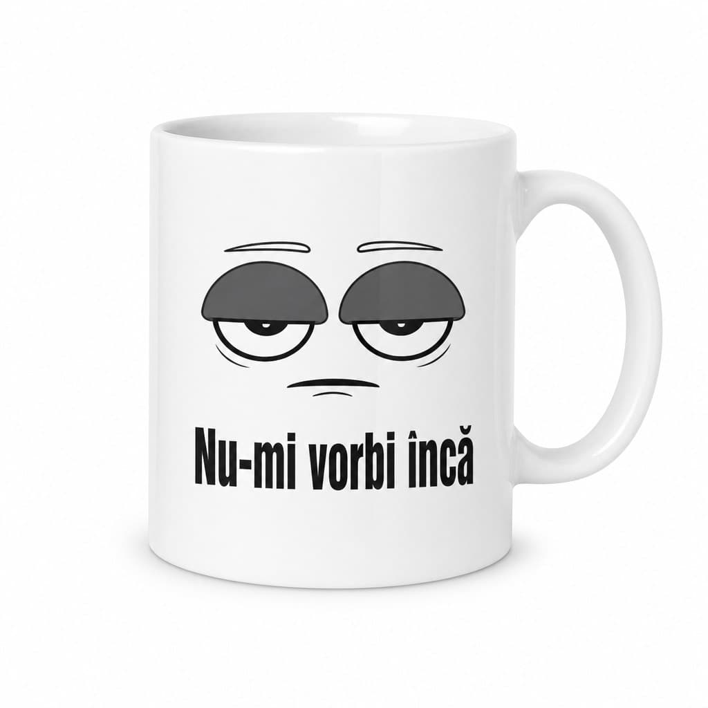 Cană amuzantă „Nu-mi vorbi încă”