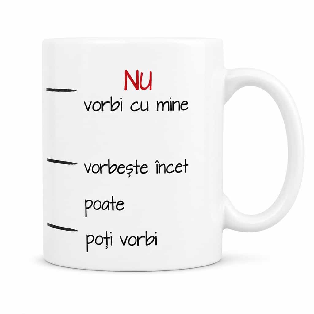 Cană amuzantă Nu vorbi cu mine – NU vorbi cu mine