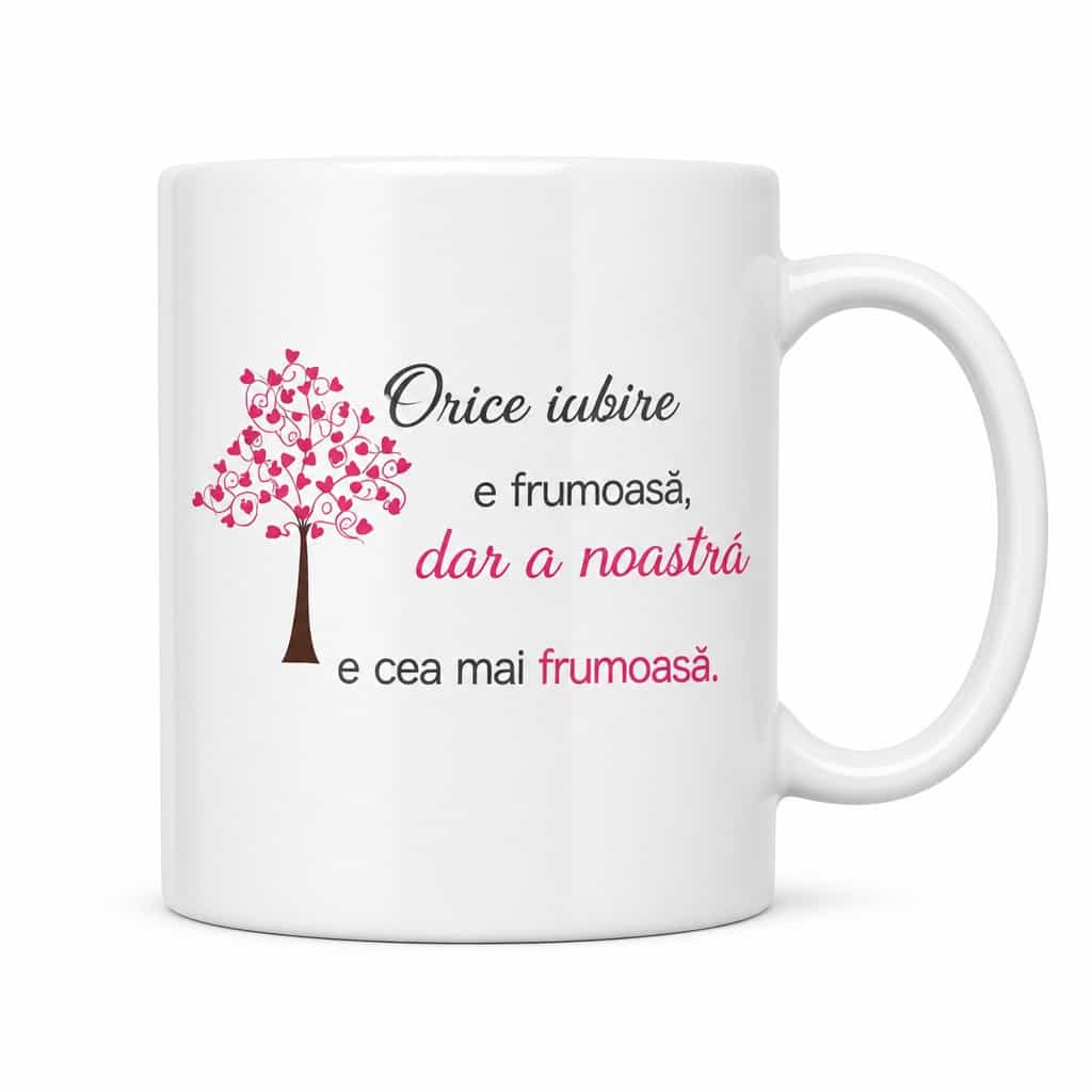 Cană amuzantă Poveste de iubire - Orice iubire