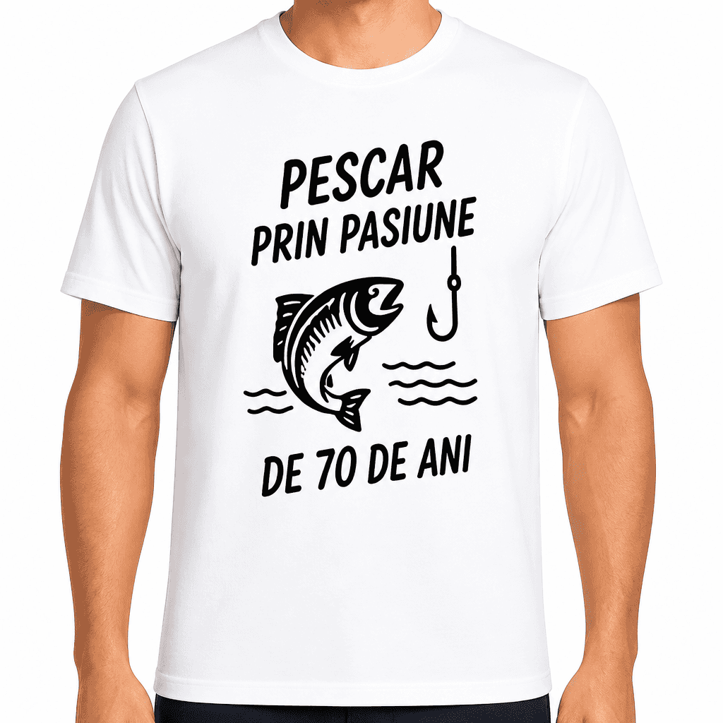 Tricou pentru 70 de ani – Pescar prin pasiune de 70 de ani