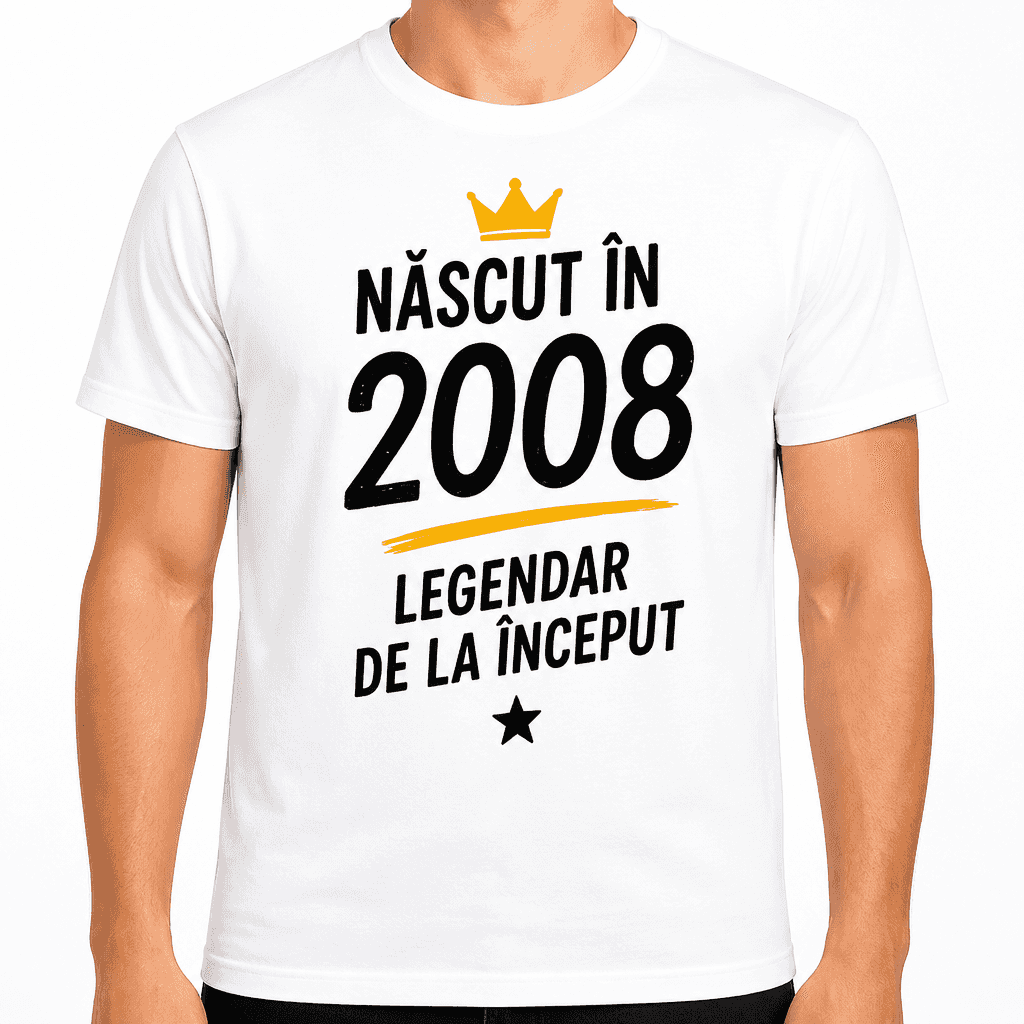 Tricou pentru 18 ani – Născut în 2008 legendar de la început