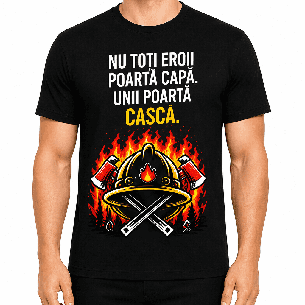 Tricou pompier – Nu toți eroii poartă capă. Unii poartă cască.