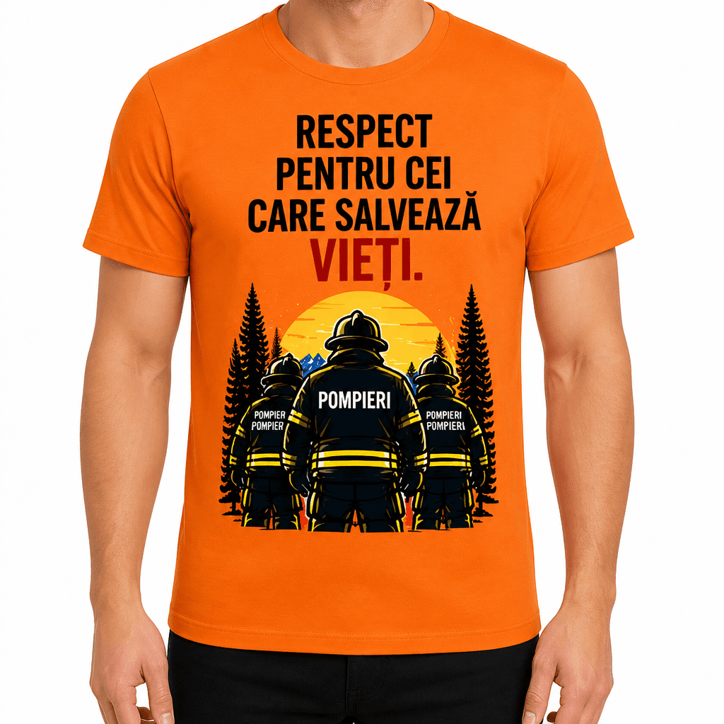 Tricou pompier – Respect pentru cei care salvează vieți.