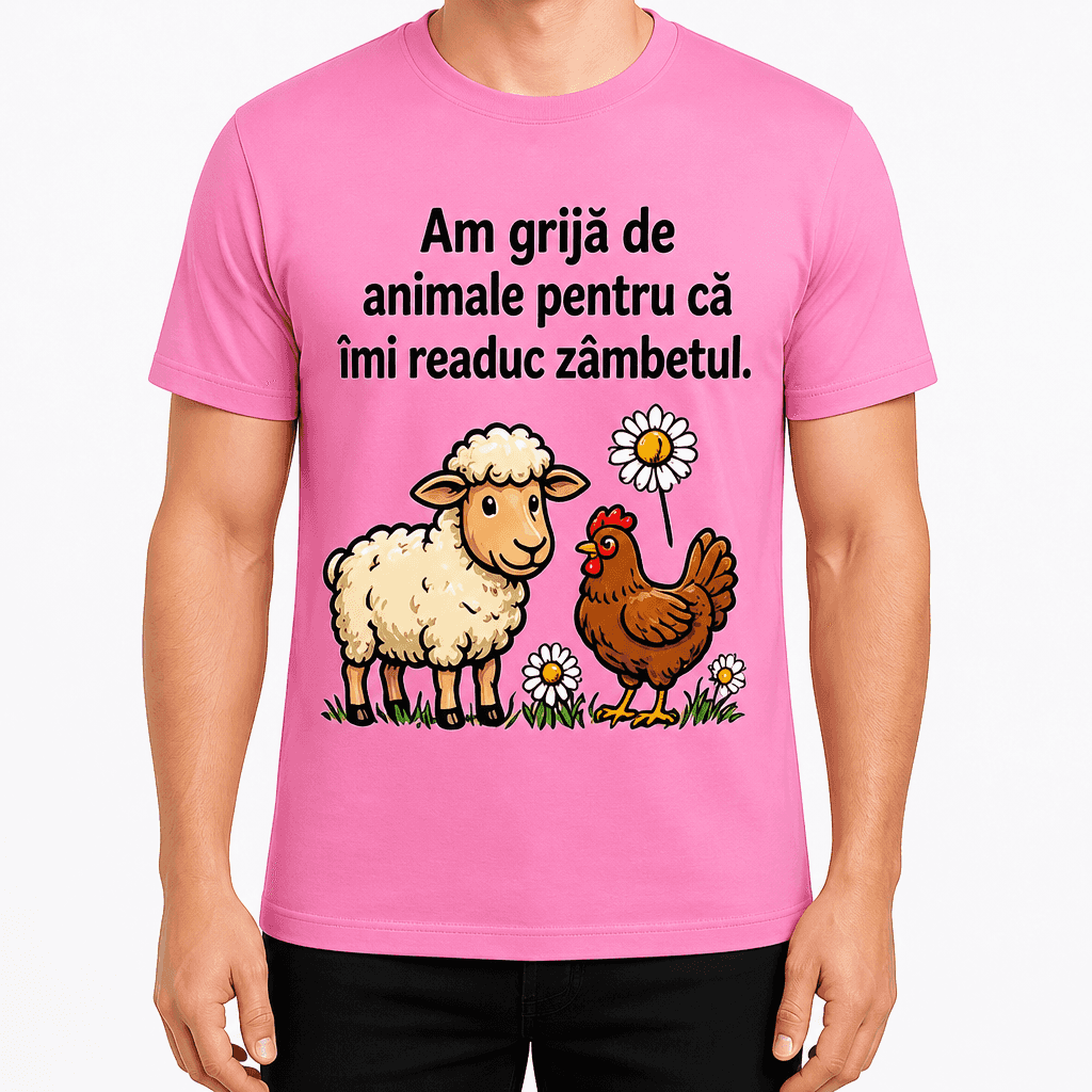 Tricou fermier – Am grijă de animale pentru că îmi readuc zâmbetul.