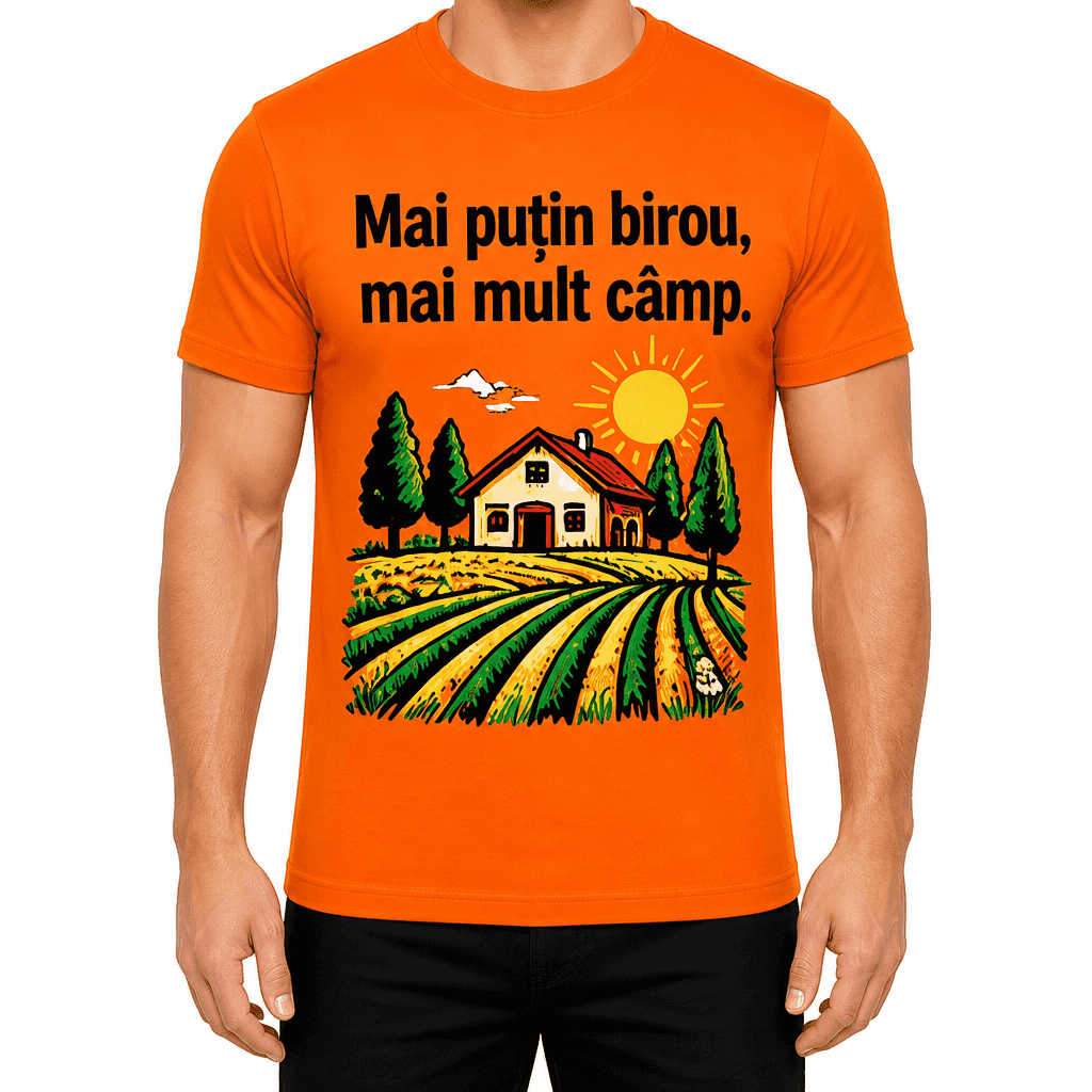 Tricou fermier – Mai puțin birou, mai mult câmp.