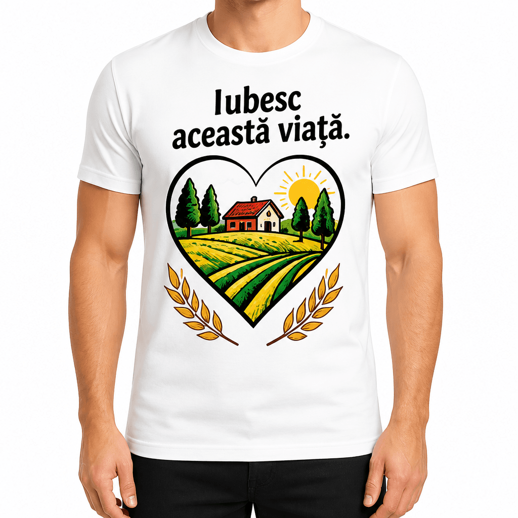Tricou fermier – Iubesc această viață.